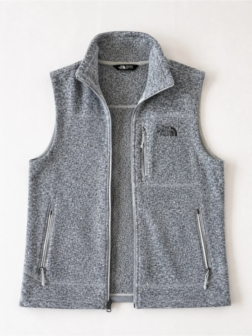 The North Face Gray Sweater Fleece Full Zip Vest Men’s Small S Heathered Gray